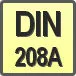 Piktogram - Typ DIN: DIN 208A
